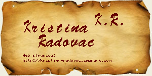 Kristina Radovac vizit kartica